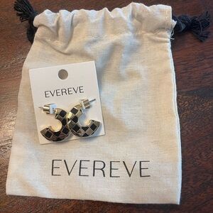 Evereve Checkered Gold Black Earrings Gift